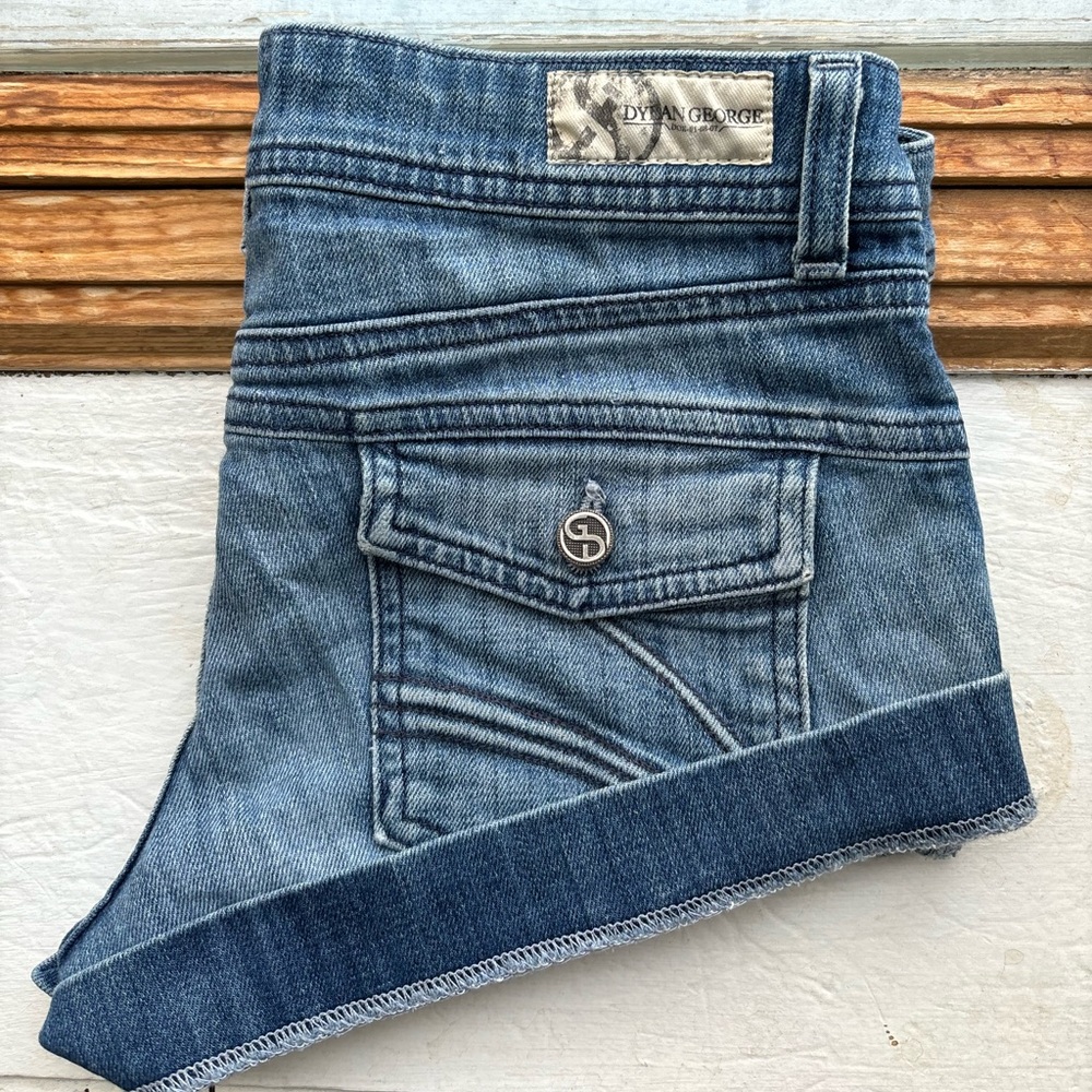 Y2K Dylan George 2007 Low Rise Mini Ring Spun Denim Shorts